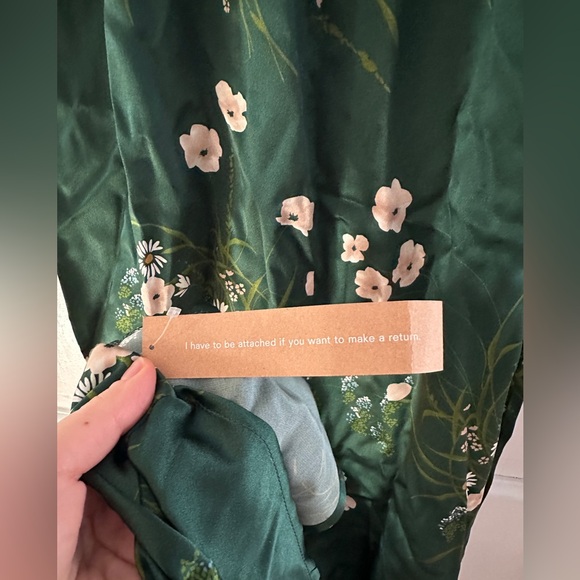 NWT Reformation Frankie Silk Dress Buena Green Floral - Picture 4 of 5